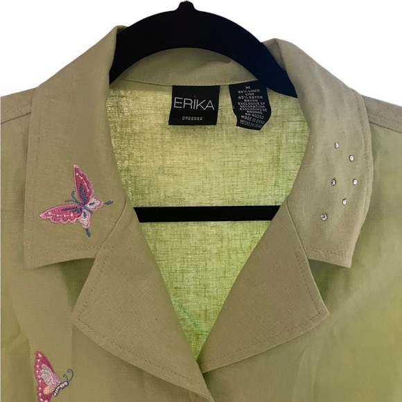 Erika Embroidered Maxi dress in lime green. Size M - Picture 4 of 5